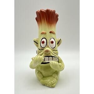 Kreiss Psycho Ceramics Stressed Out Green Bud Vase 5.5” Figurine Vintage Kitschy